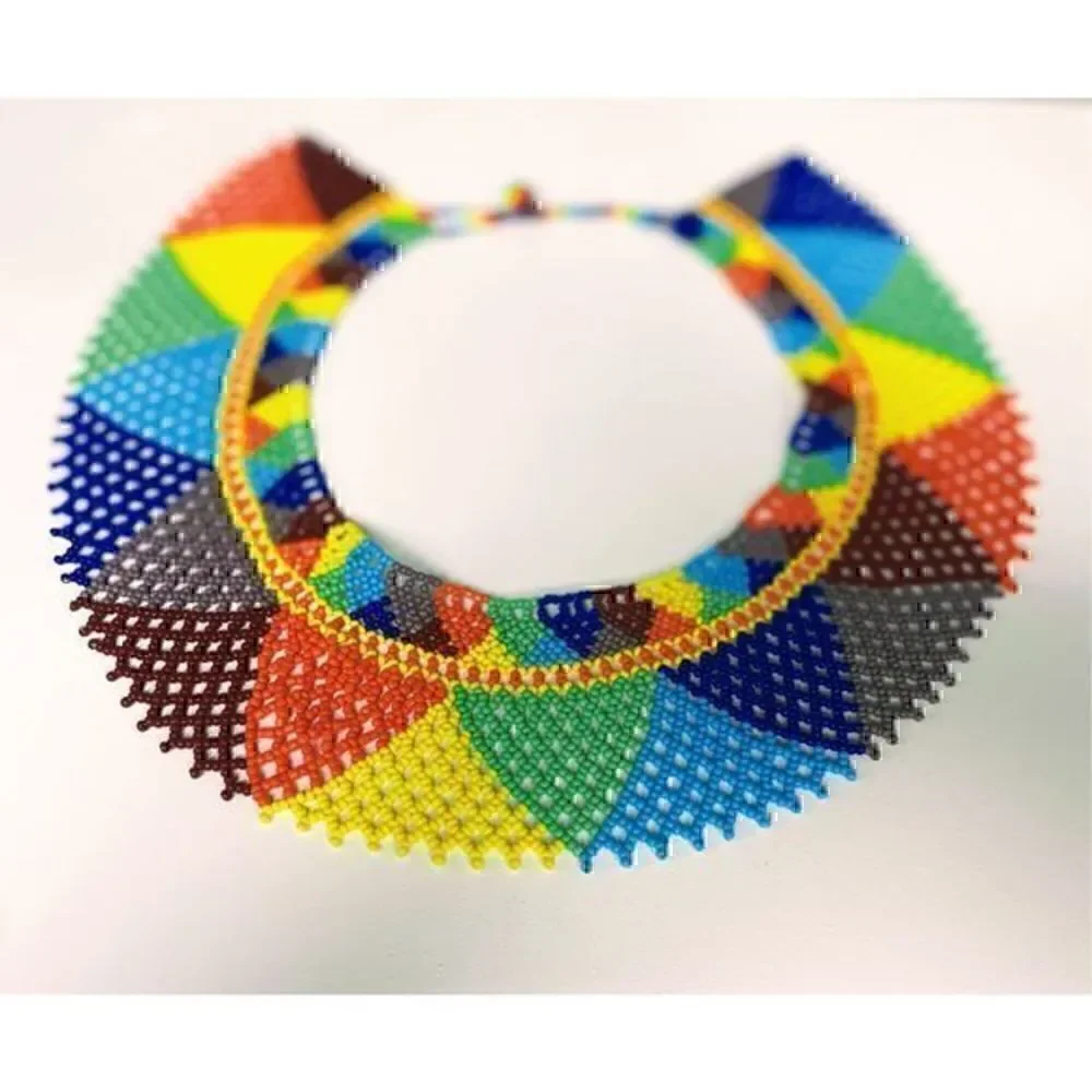 New Beautiful Handmade Colorful Beaded Mexican Collar Necklace